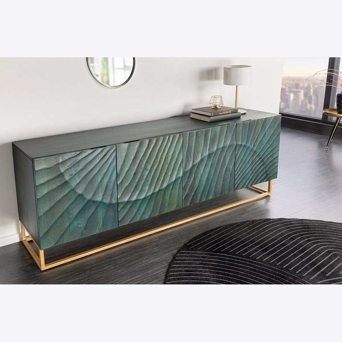 riess-ambiente Sideboard SCORPION, auffälliges Design, handgefertigte Schnitzereien, großzügiger Stauraum