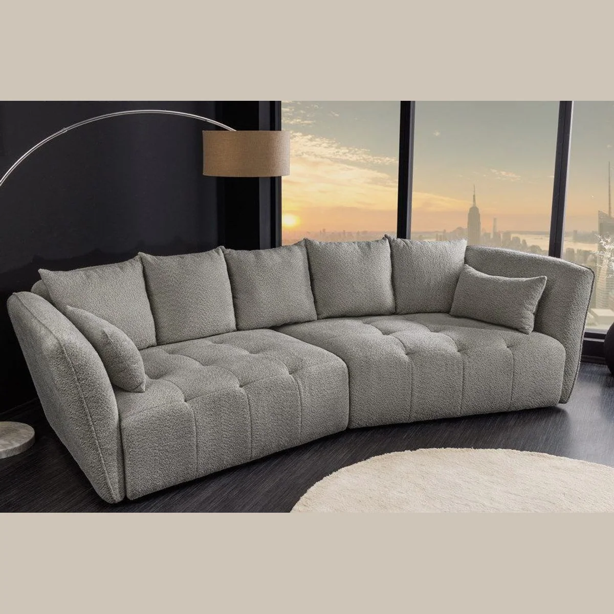 riess-ambiente Big Sofa ROYAL, Bouclé-Bezug, Nosagfederung, inklusive Kissen