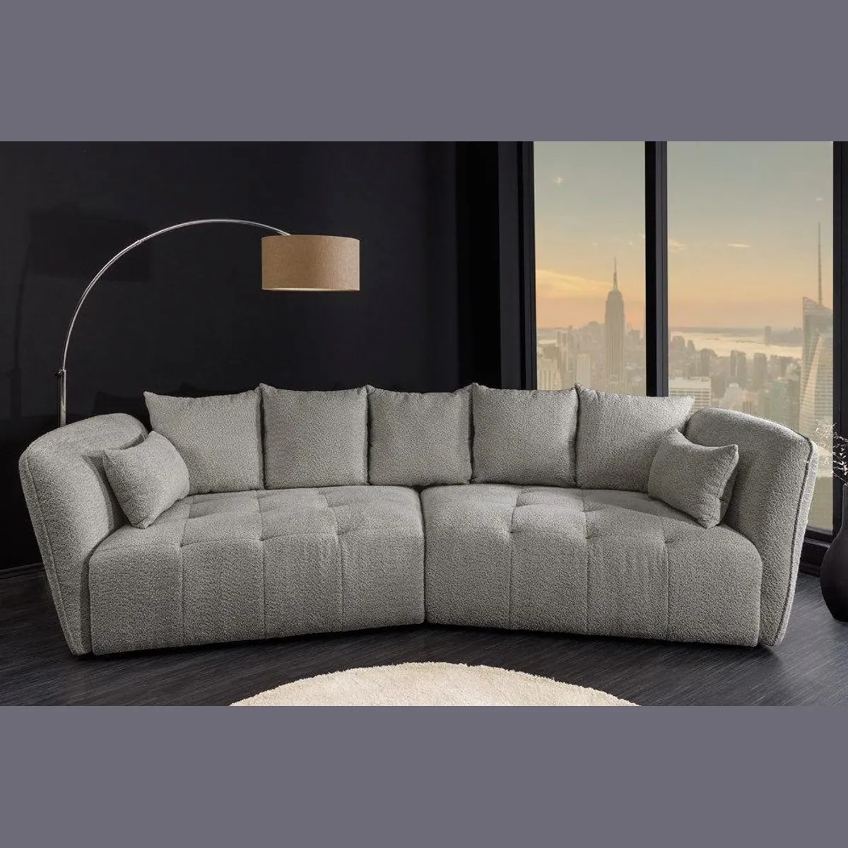 riess-ambiente Big Sofa ROYAL, Bouclé-Bezug, Nosagfederung, inklusive Kissen 4