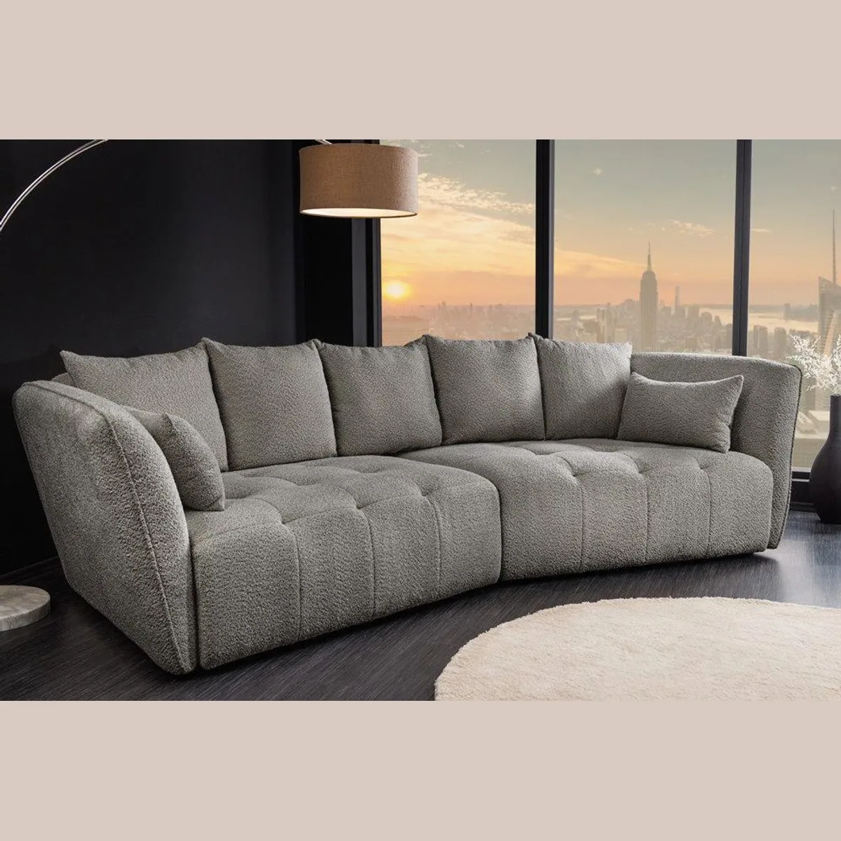 riess-ambiente Big Sofa ROYAL, Bouclé-Bezug, Nosagfederung, inklusive Kissen 5