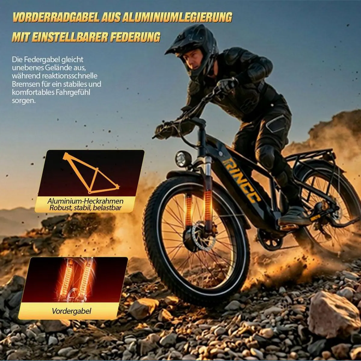 Rincc RN70 E-Bike Dual-Motor, 130 Nm Drehmoment, 120 km Reichweite, Hydraulikbremsen 4