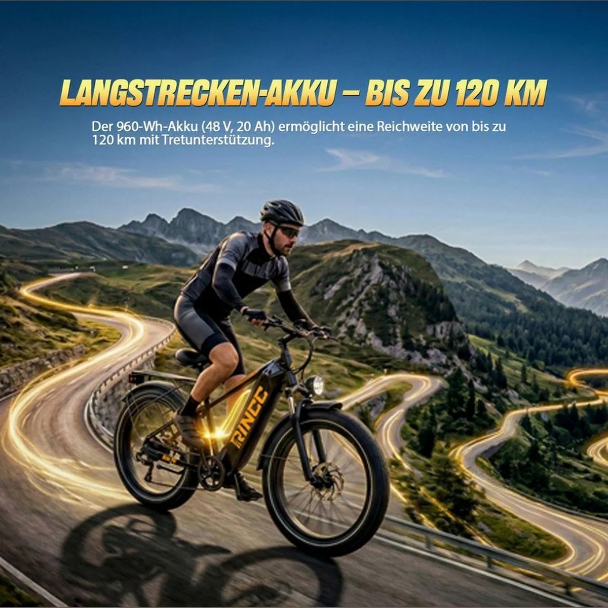 Rincc RN70 E-Bike Dual-Motor, 130 Nm Drehmoment, 120 km Reichweite, Hydraulikbremsen 5