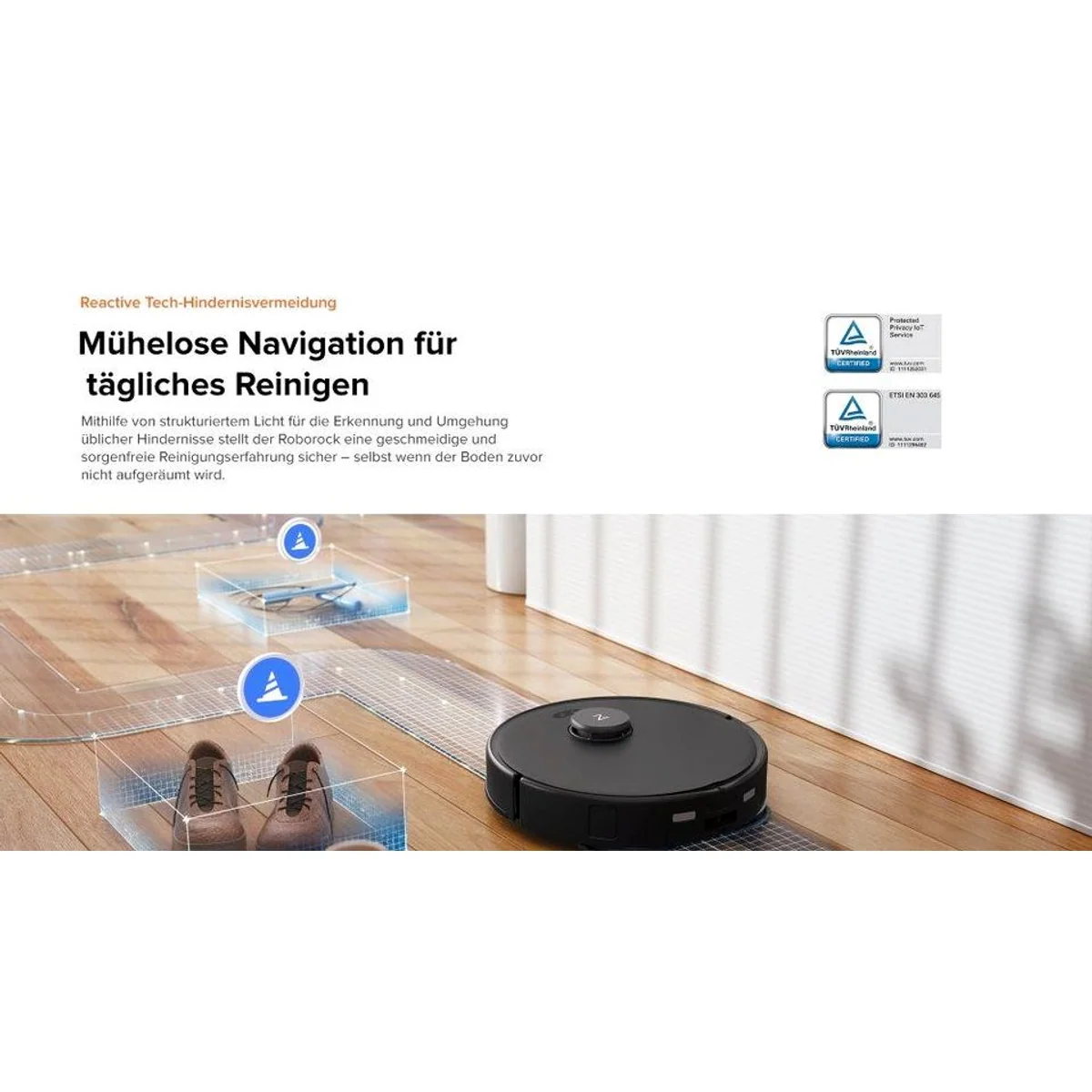 Roborock Qrevo Edge 5V1 Saugroboter, 18.500 Pa Saugleistung, Wischfunktion, intelligente Navigation 3