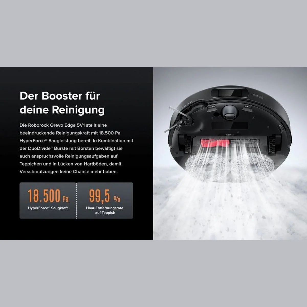 Roborock Qrevo Edge 5V1 Saugroboter, 18.500 Pa Saugleistung, Wischfunktion, intelligente Navigation 5