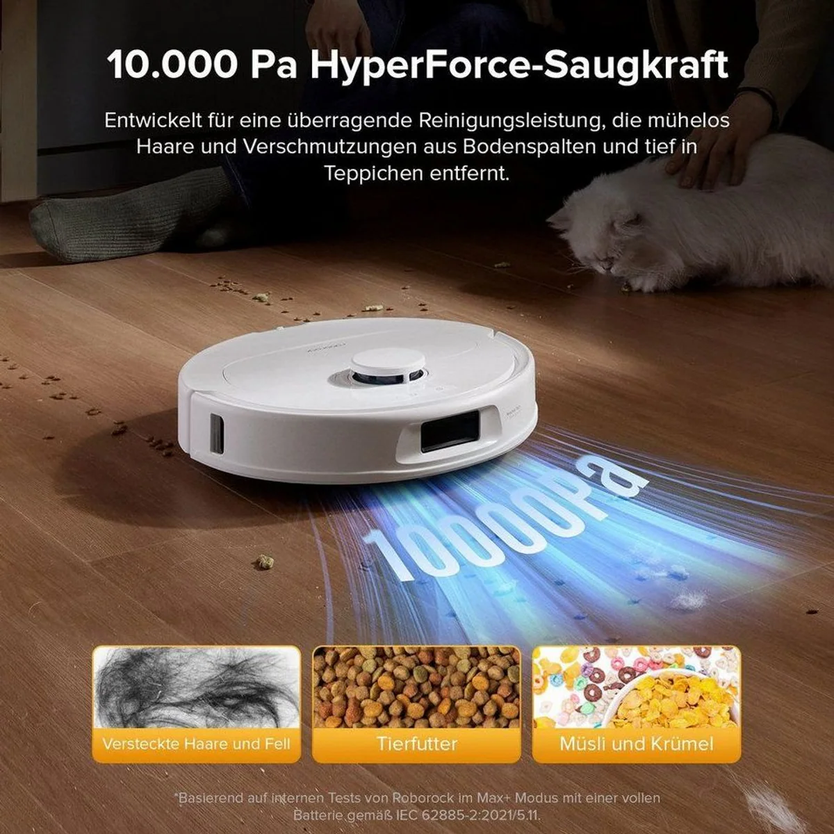 Roborock QV 35S Saugroboter, 10.000 Pa Saugkraft, Wischfunktion, Anti-Tangle-Bürsten 2