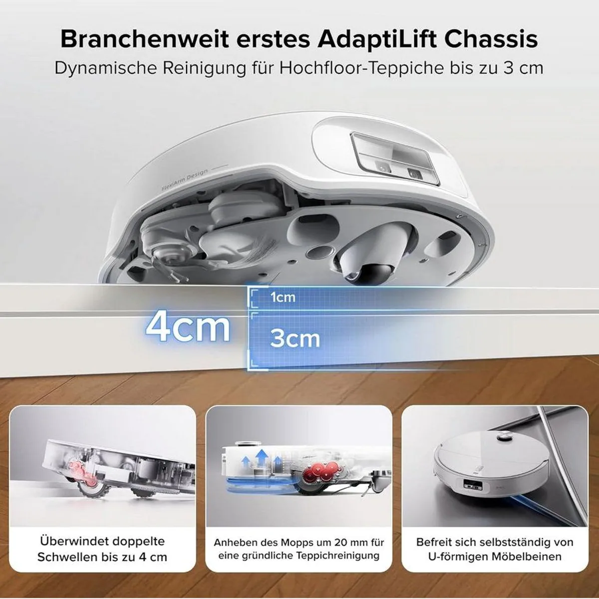 Roborock Qrevo Curv 2 Pro, 25000 Pa Saugkraft, 100°C Heißwasser-Mopp — intelligente Reinigungslösung 3