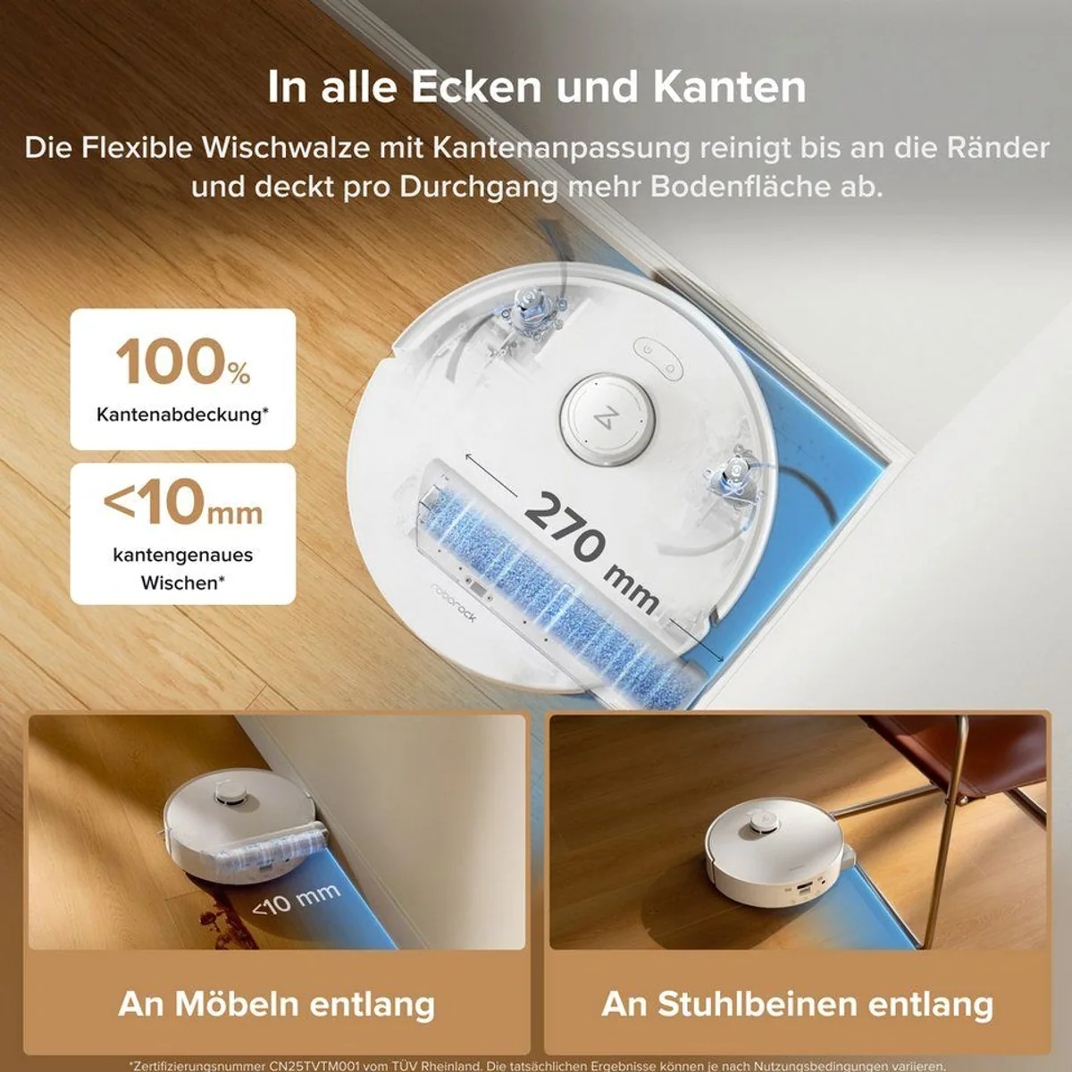Roborock Qrevo Curv 2 Flow Saugroboter, 20.000 Pa Saugkraft, selbstreinigende Wischwalze, KI-gesteuerte Reinigung 3