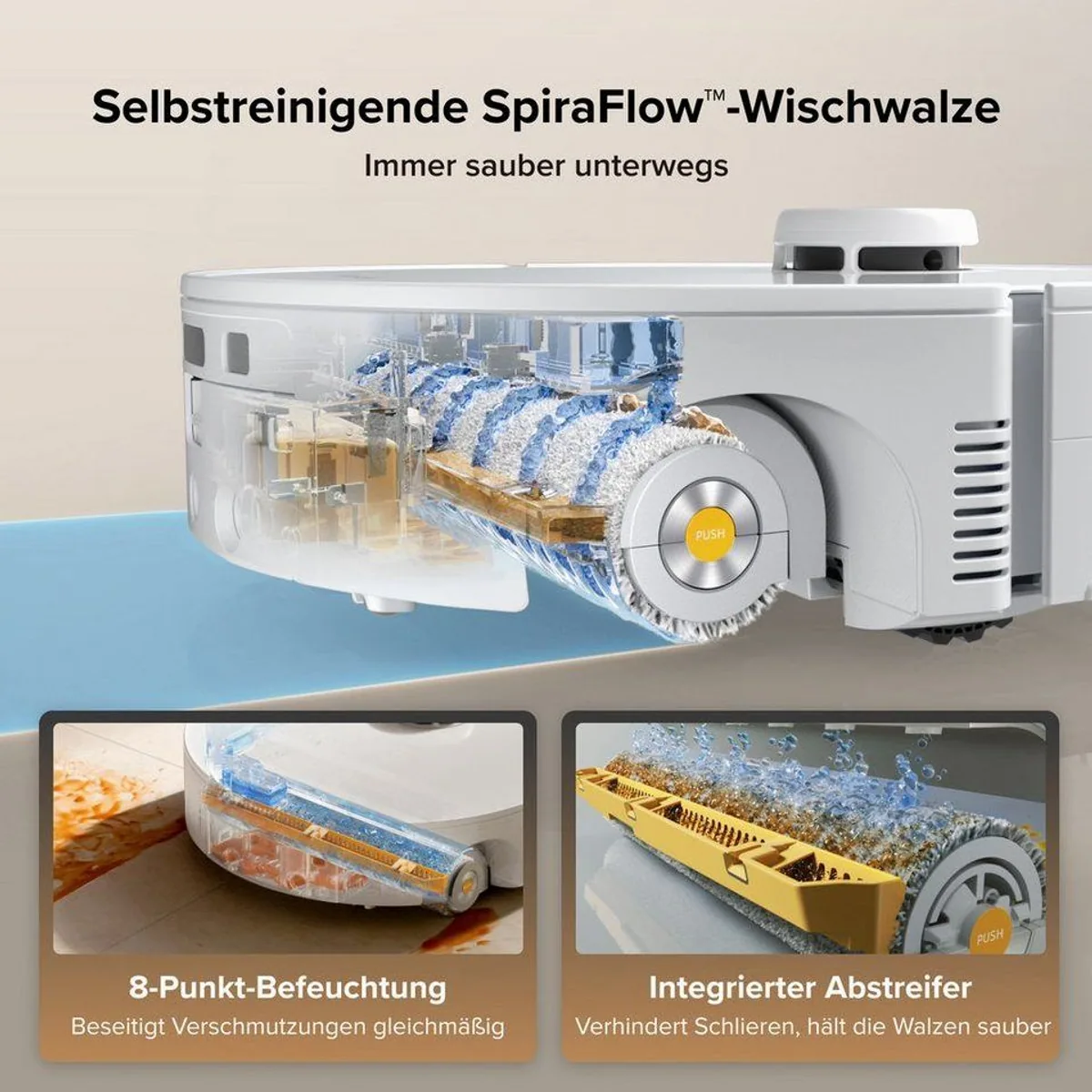 Roborock Qrevo Curv 2 FlowX, kraftvolle Reinigung, intelligente Teppichschutzfunktion 2