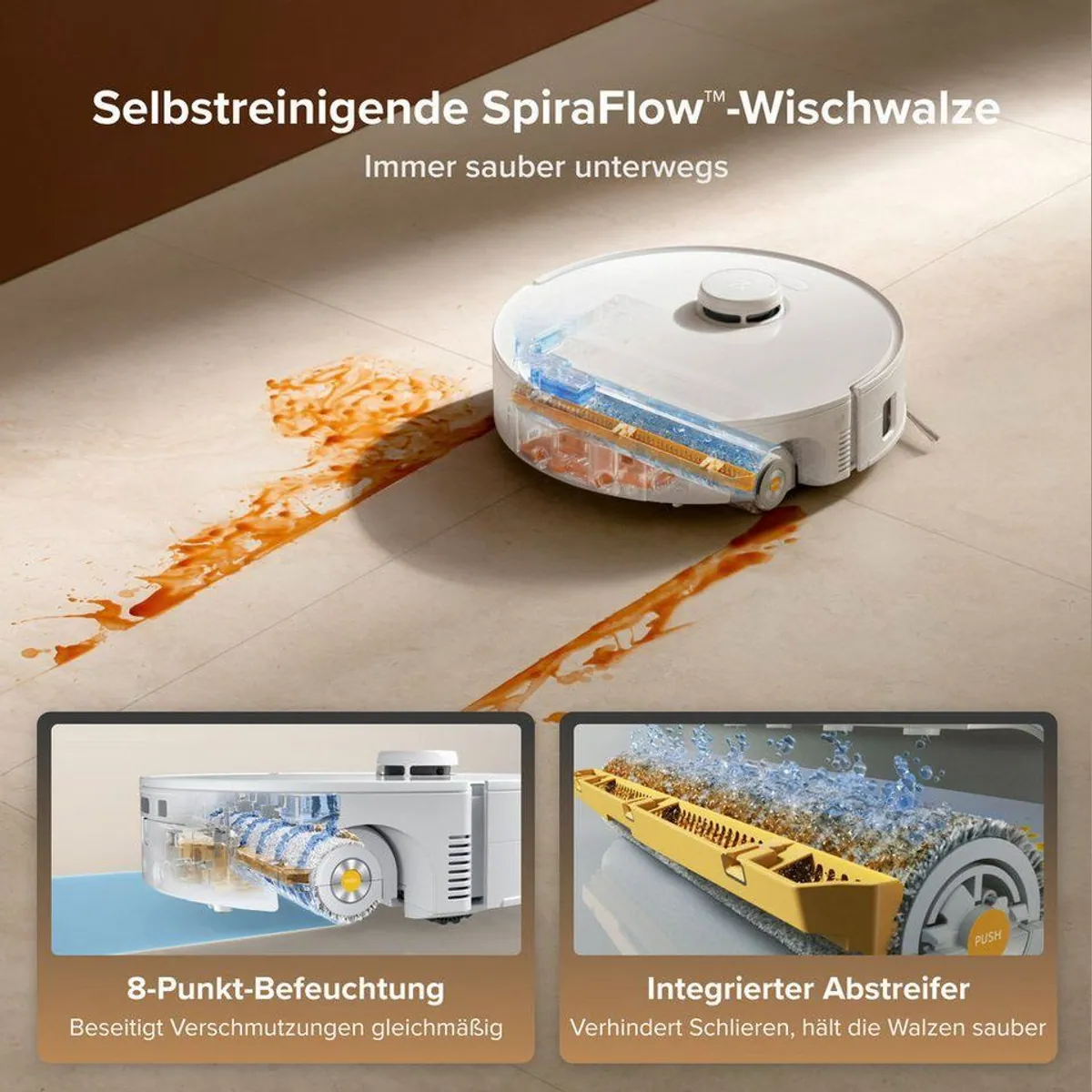 Roborock Qrevo Curv 2 FlowX, kraftvolle Reinigung, intelligente Teppichschutzfunktion 3