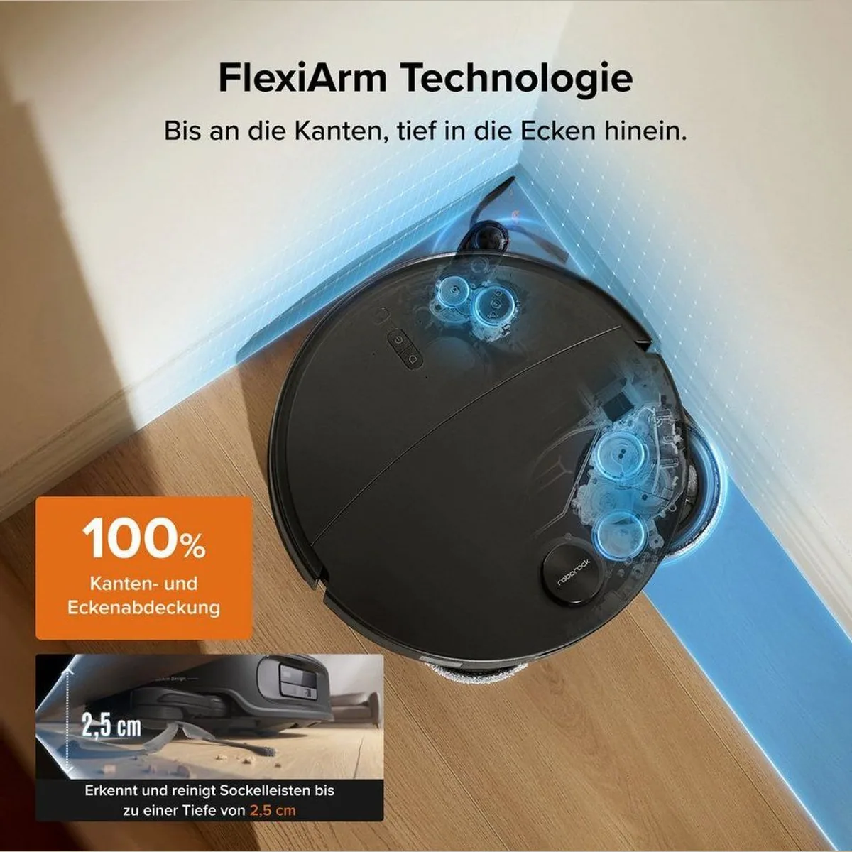 Roborock Qrevo Edge 2 Saugroboter, 25.000 Pa Saugkraft, FlexiArm-Technologie 4