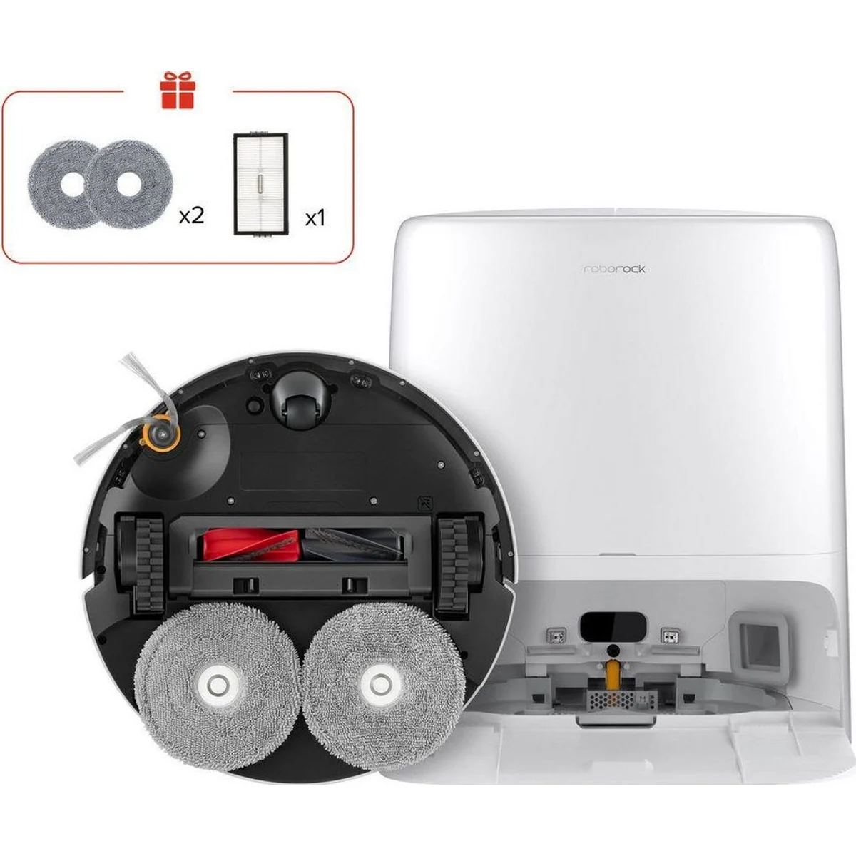 Roborock Qrevo 2 ProX Nass-Trocken-Saugroboter, 25.000 Pa Saugkraft, 2 Mopps, beutellos