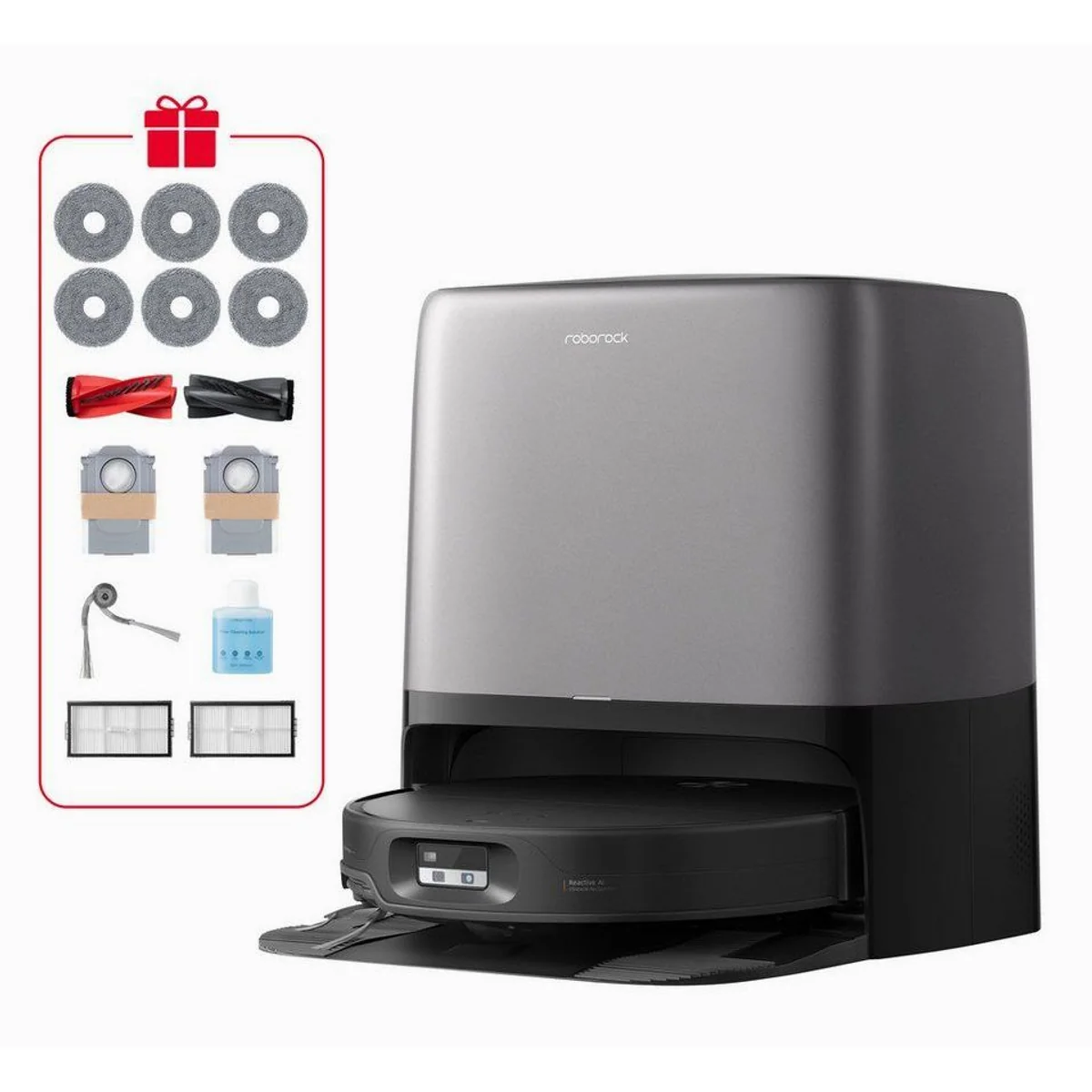 Roborock Saros 20 Neo Nass-Trocken-Saugroboter, beutellos, Dual Spinning Mops, FlexiArm