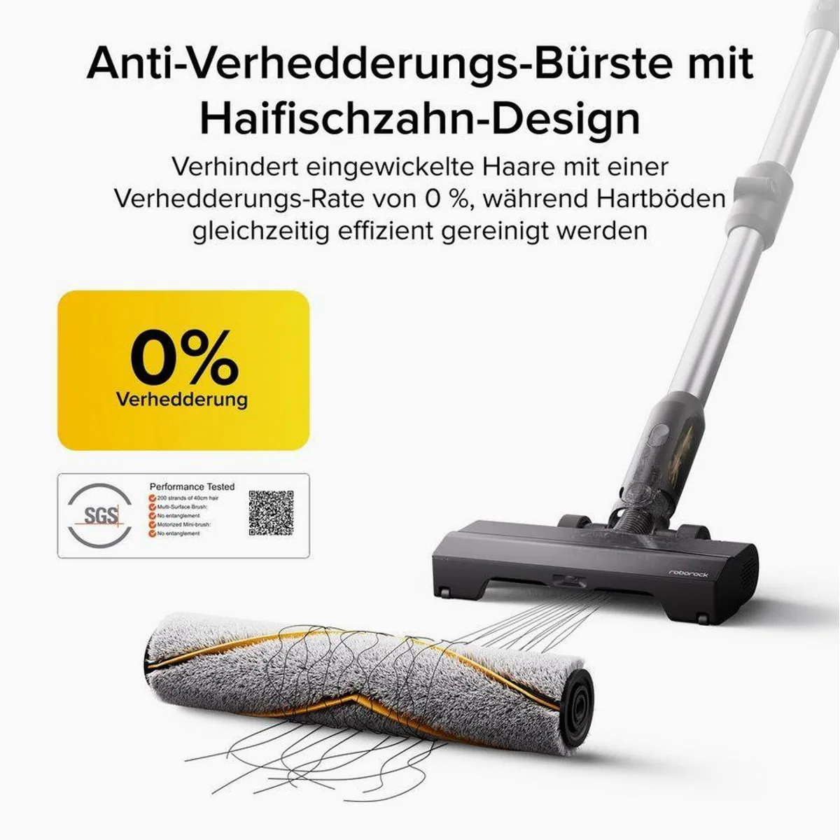 Roborock H60 Akku-Handstaubsauger, 210AW Saugleistung, 90 Min Laufzeit, flexibles Saugrohr 5