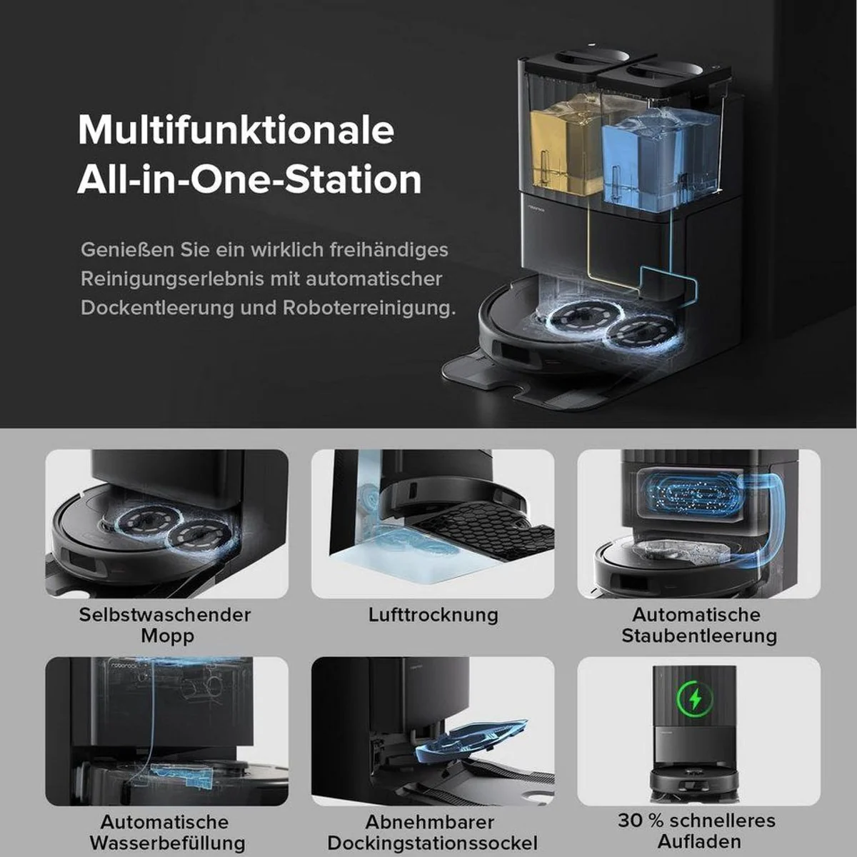Roborock Saugroboter QV 35A, 8000 Pa Saugkraft, PreciSense LiDAR-Navigation, Wischfunktion 2