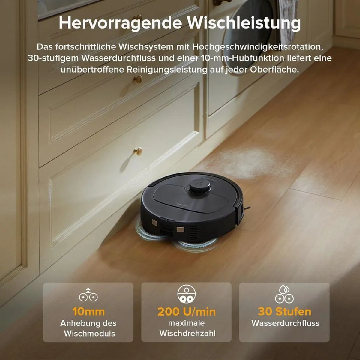 Roborock Saugroboter QV 35A, 8000 Pa Saugkraft, PreciSense LiDAR-Navigation, Wischfunktion 3