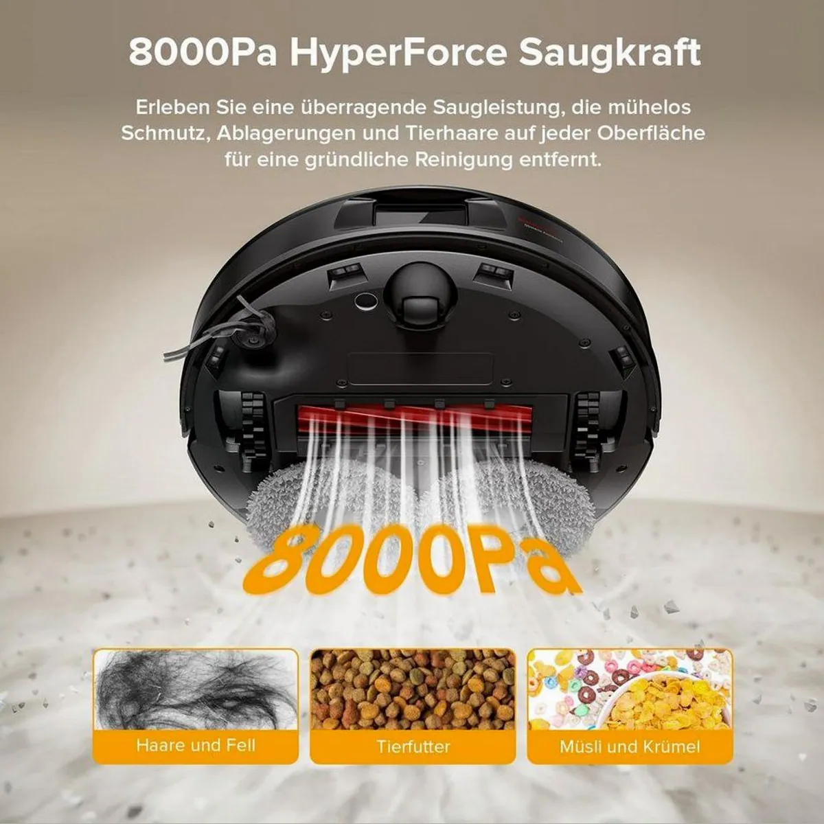 Roborock Saugroboter QV 35A, 8000 Pa Saugkraft, PreciSense LiDAR-Navigation, Wischfunktion 4