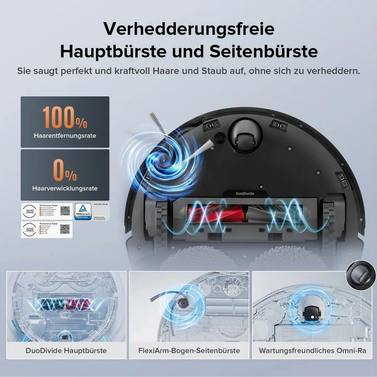 Roborock Qrevo Edge S5A Saugroboter, 18500Pa Saugkraft, Wischfunktion, Anti-Tangle-System 2