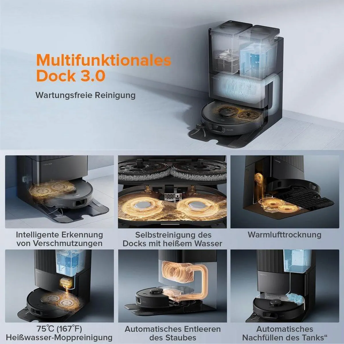 Roborock Qrevo Edge S5A Saugroboter, 18500Pa Saugkraft, Wischfunktion, Anti-Tangle-System 3