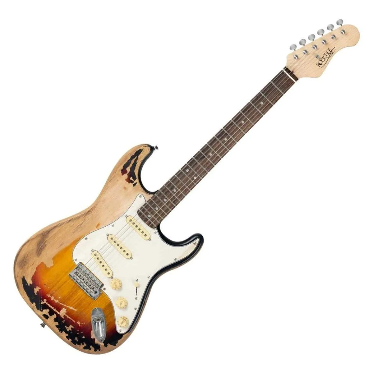 Rocktile Vinstage ST-BBHSB E-Gitarre, Vintage-Optik, 3x Single Coil Pickup