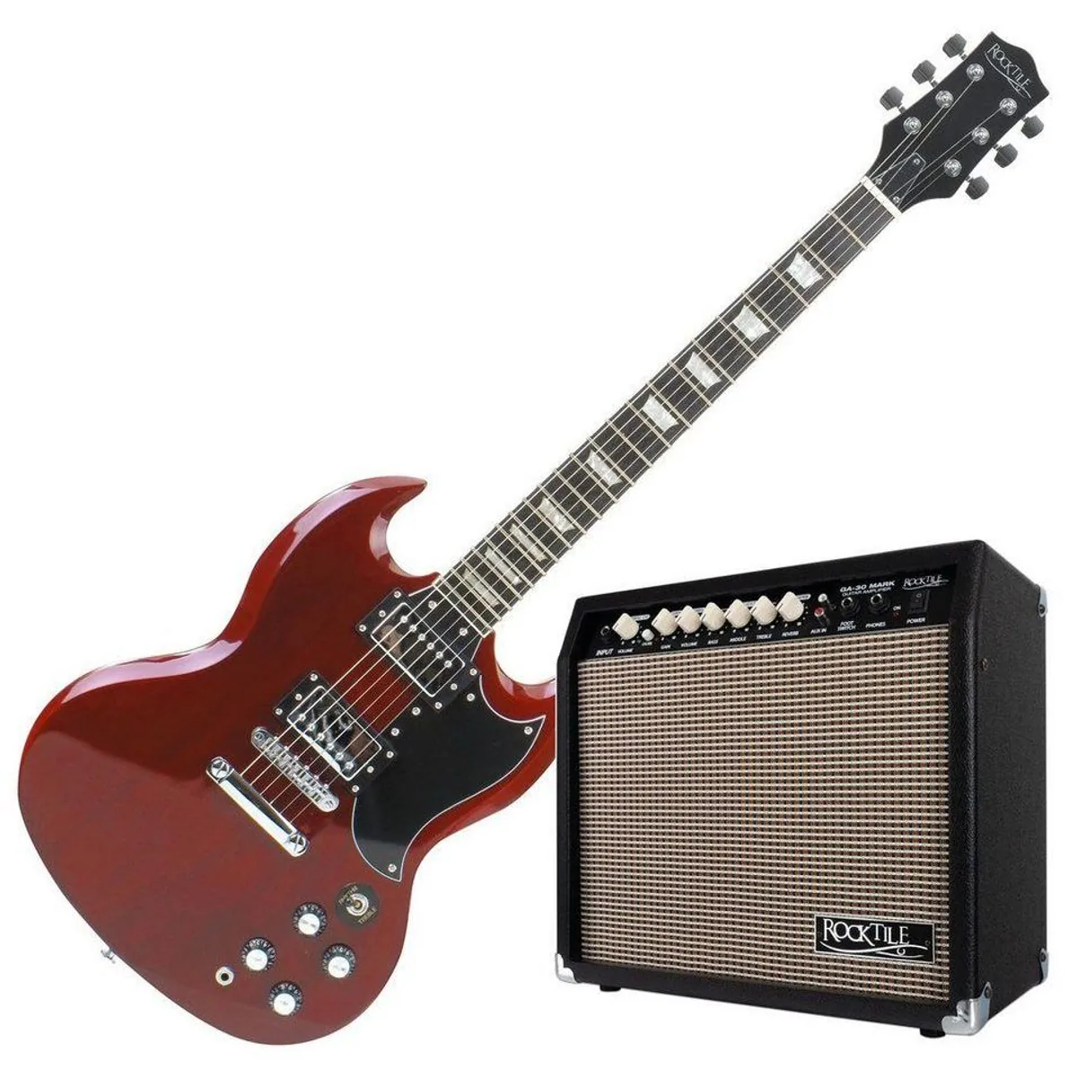 Rocktile Pro S-Red E-Gitarre, inkl. Verstärker und Kabel, ideal für alle Level