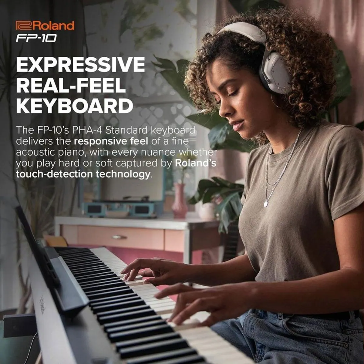Roland FP-10 Digital Piano, authentisches Spielgefühl, Bluetooth-Konnektivität 5