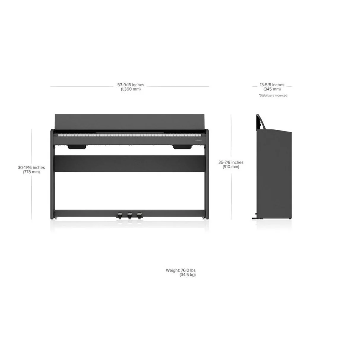 Roland F107 Digitalpiano, elegantes Design, Bluetooth-Verbindung, erstklassiger Sound 2