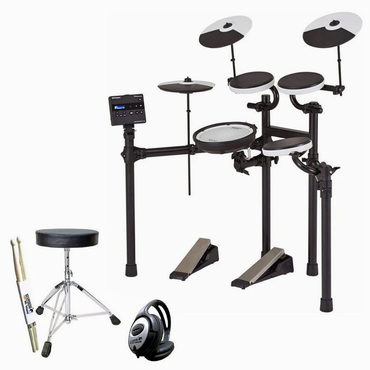 Roland TD-02KV E-Drum Set, hochwertiges Drumkit für Einsteiger, integrierte Coach-Funktionen