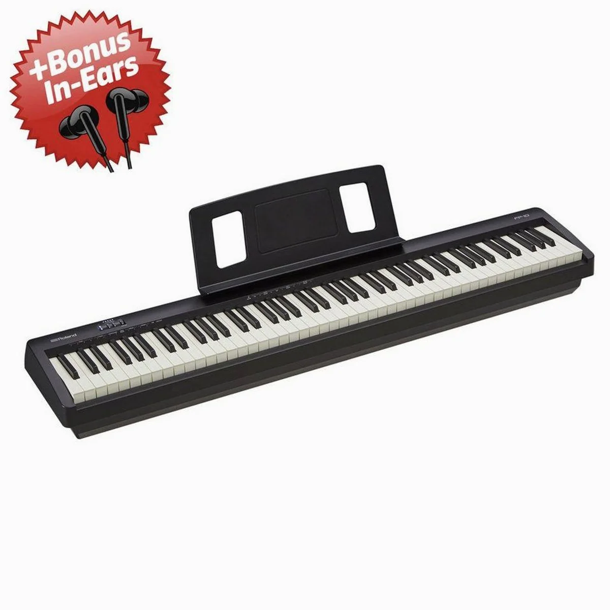 Roland FP-10 Digital Piano, 88 Tasten, Bluetooth, In-Ear Kopfhörer