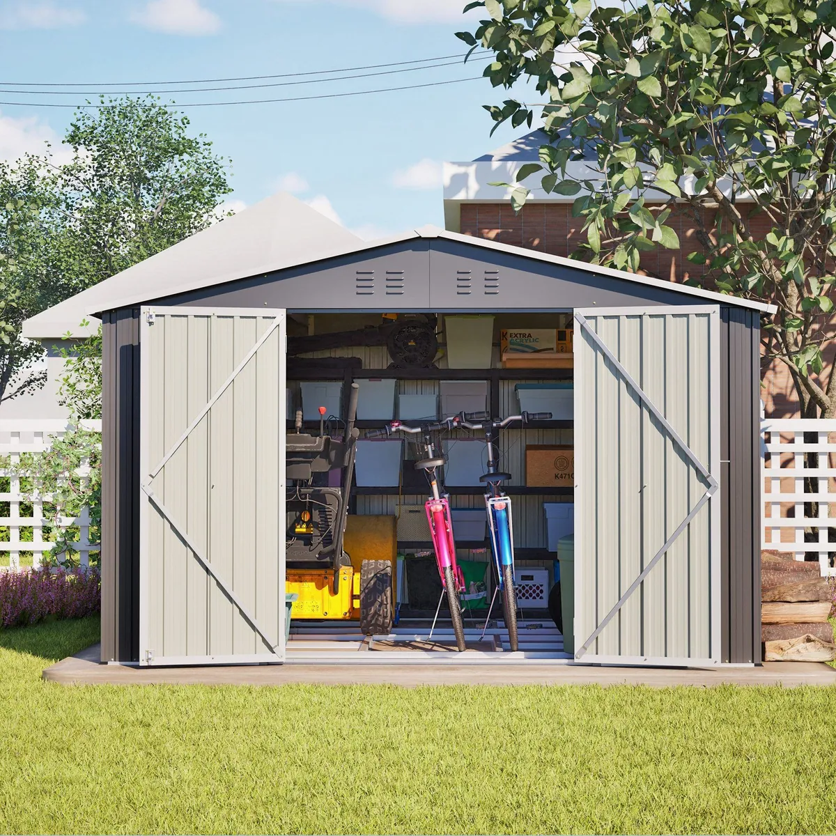 Rolipo Gerätehaus, witterungsbeständig, geräumig und rostfrei — ideal für Gartenutensilien 2