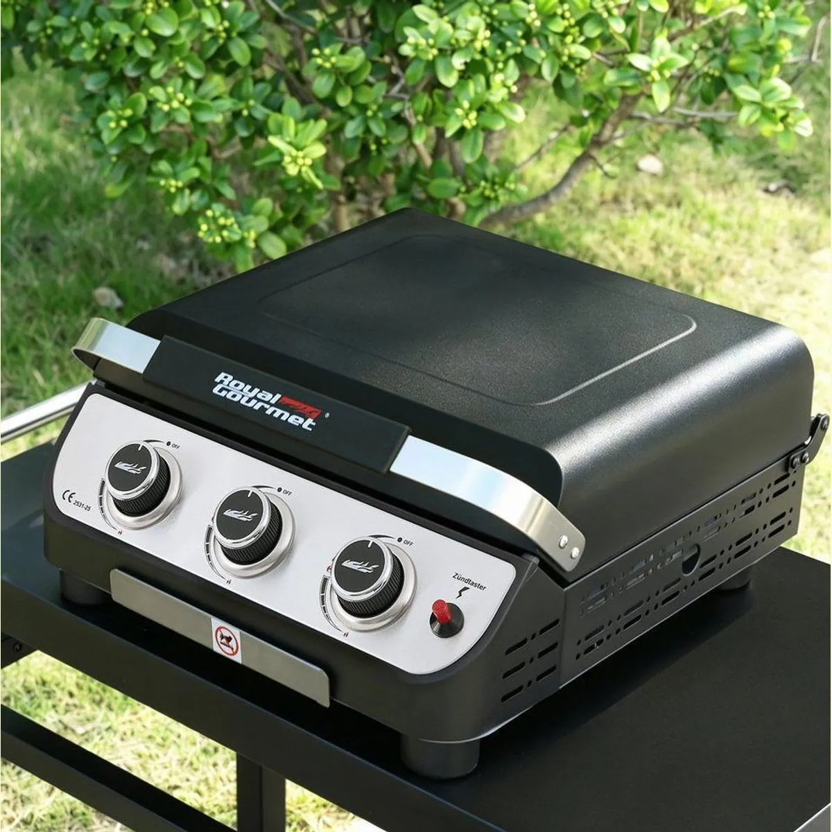 Royal Gourmet Gasgrill, 3 Brenner, 7,5 kW Leistung, abnehmbarer Fettbehälter