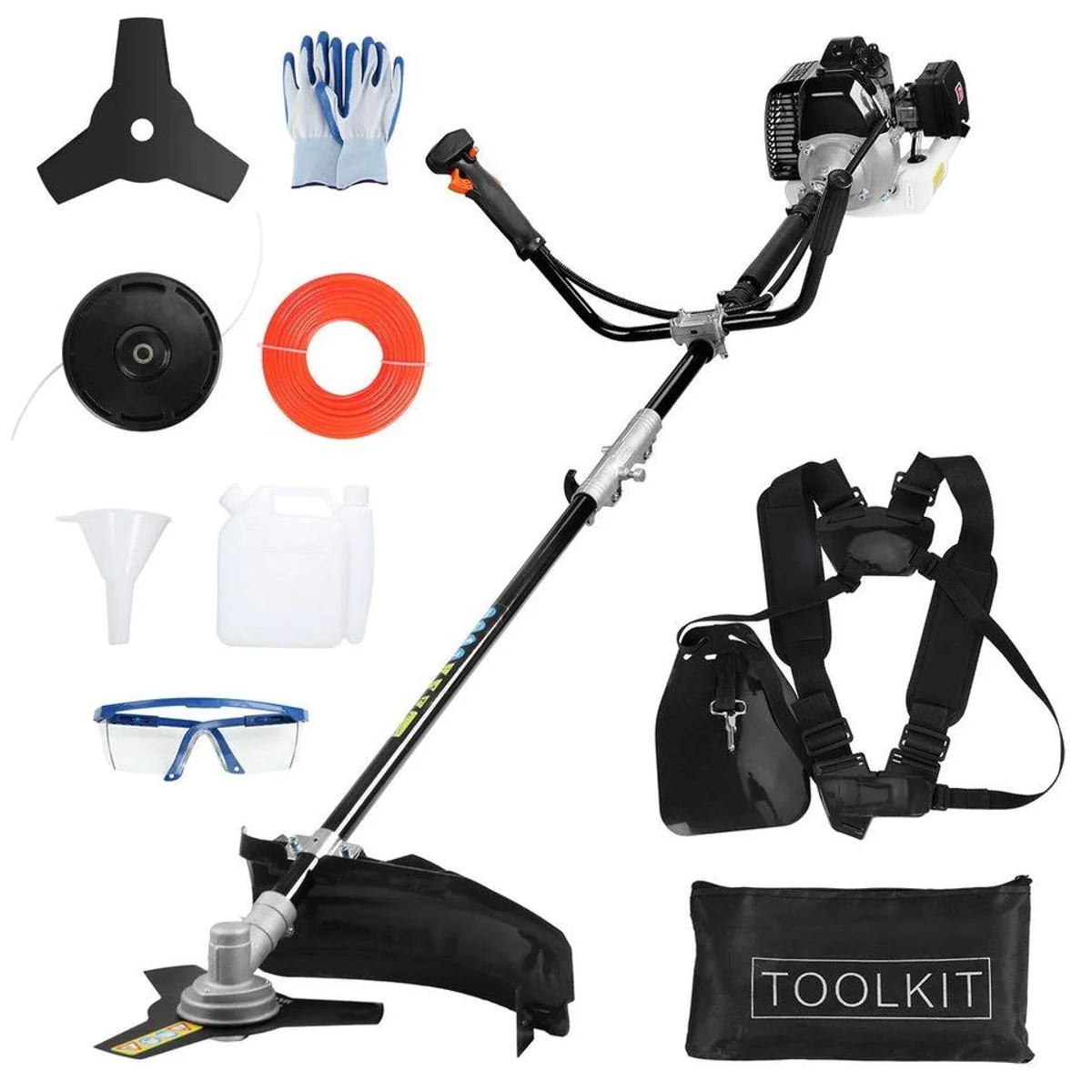 Rutaqian Benzin-Rasentrimmer 52CC, leistungsstark und leicht — 1,3 kW, 7000 U/min, ergonomischer Griff