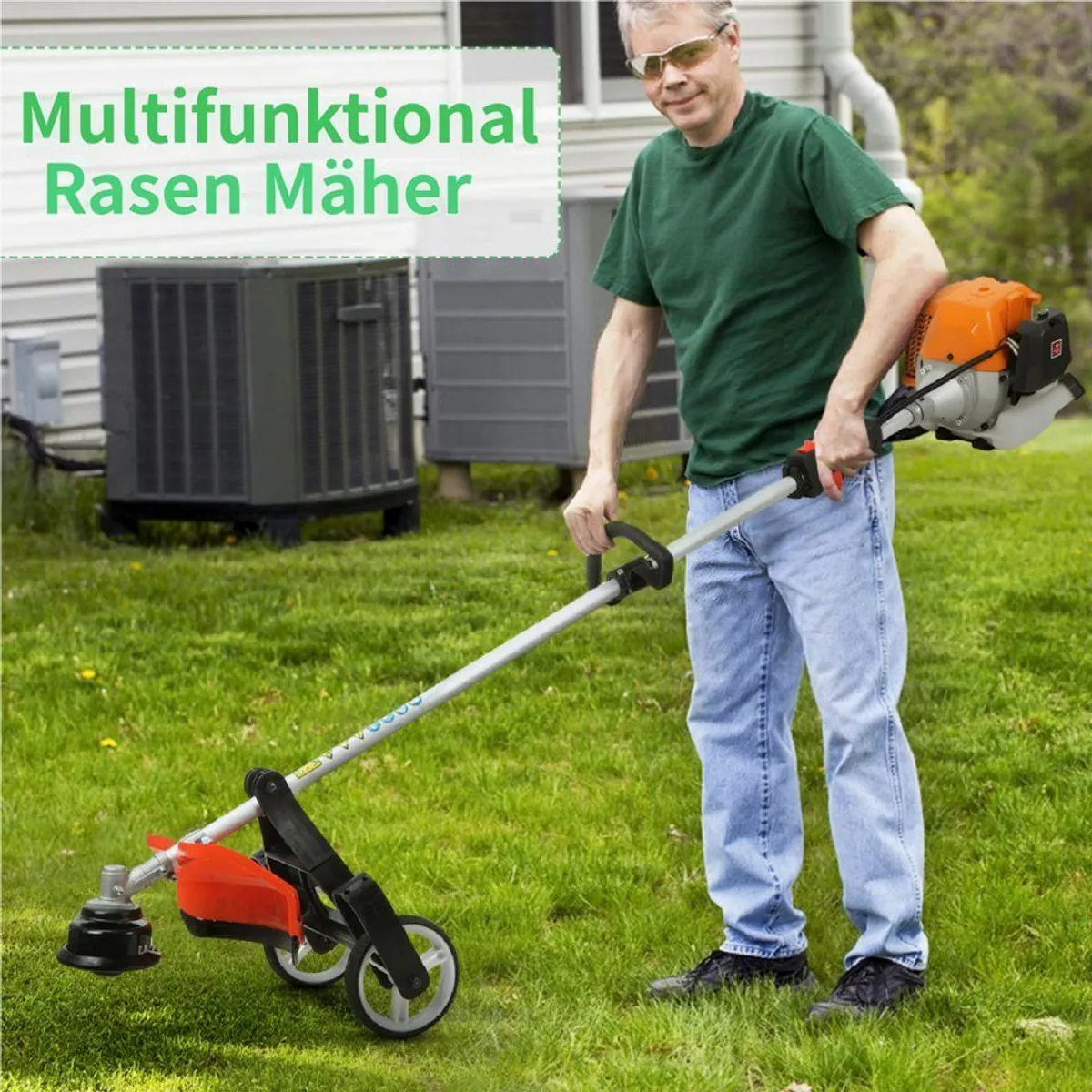 Rutaqian Benzin-Motorsense 8in1, vielseitig einsetzbar mit 52ccm Motor 3