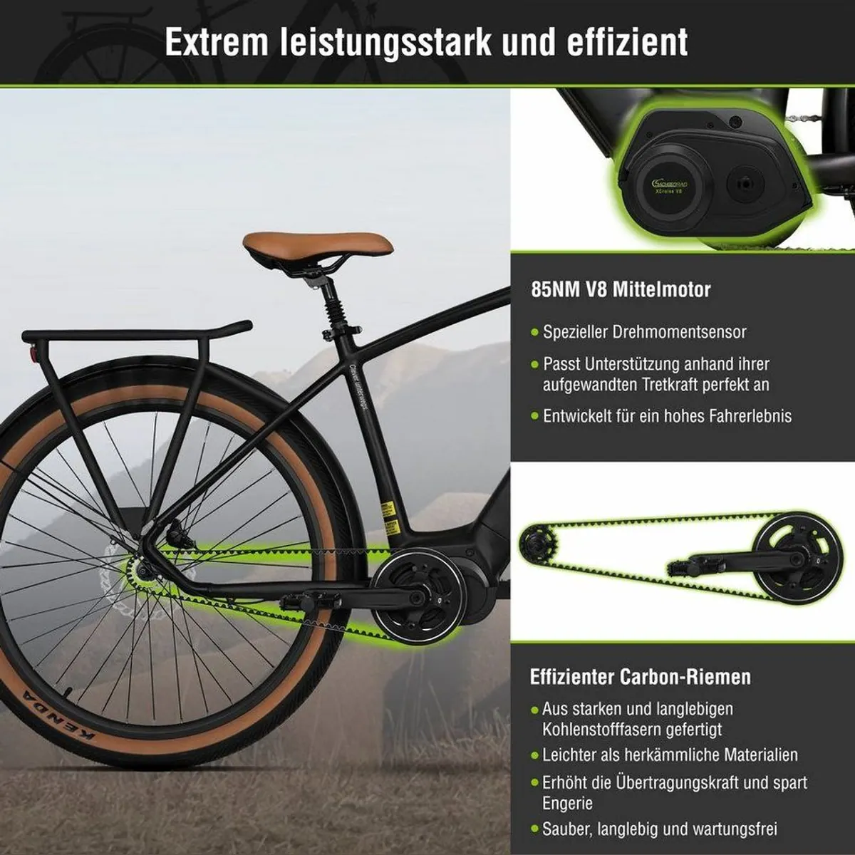 SachsenRAD S8R Centro E-Bike, Riemenantrieb, 720 Wh Akku, Mittelmotor — ideal für Gelände und Stadt 4