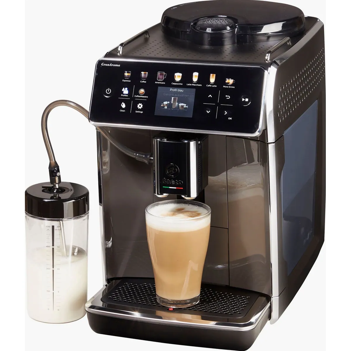 Saeco GranAroma SM6580/50 Kaffeevollautomat, 14 Kaffeespezialitäten, 4 Benutzerprofile, TFT Display 3
