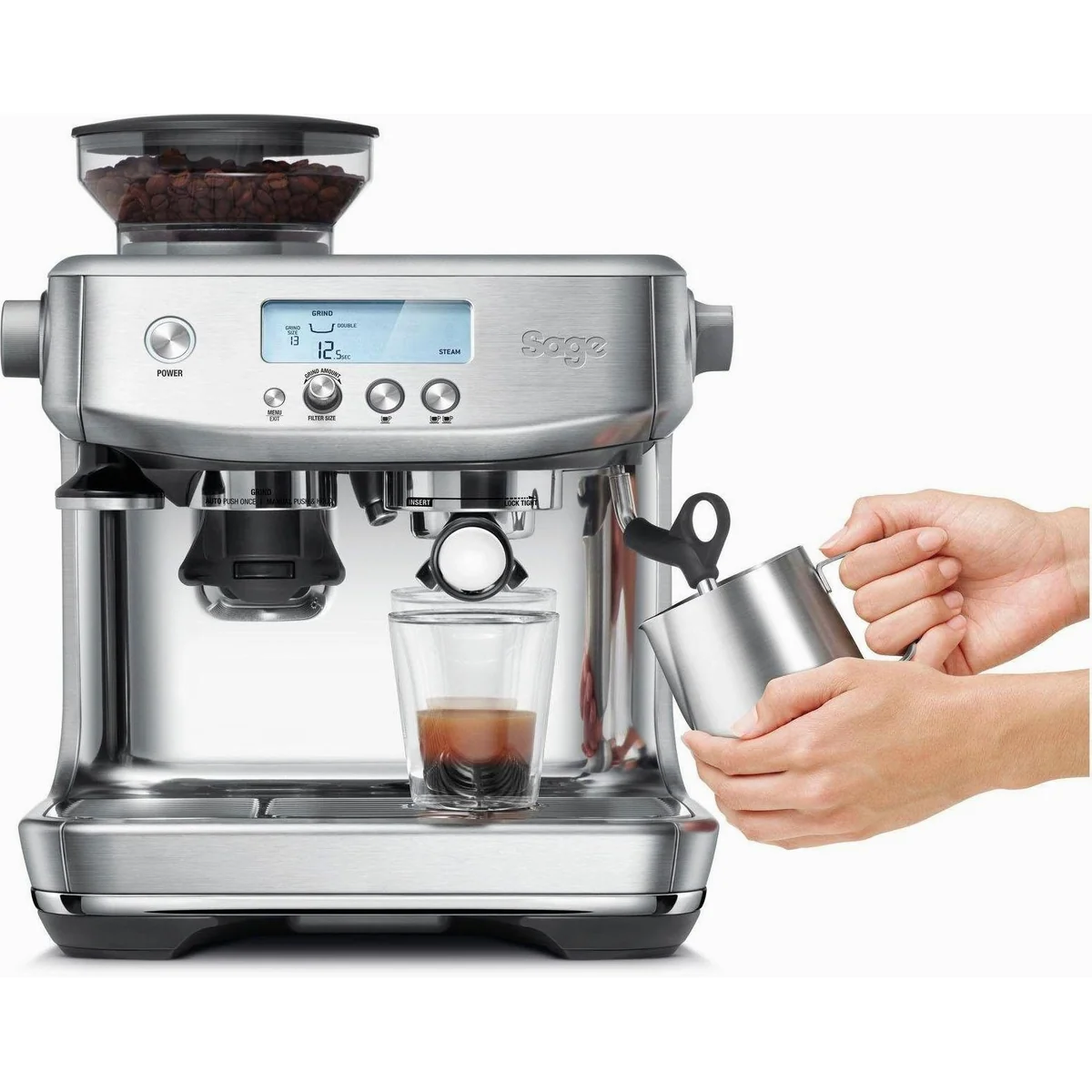 Sage The Barista Pro SES878BSS4EEU1, gebürstetes Edelstahl, integriertes Kegelmahlwerk, PID-Regler 2