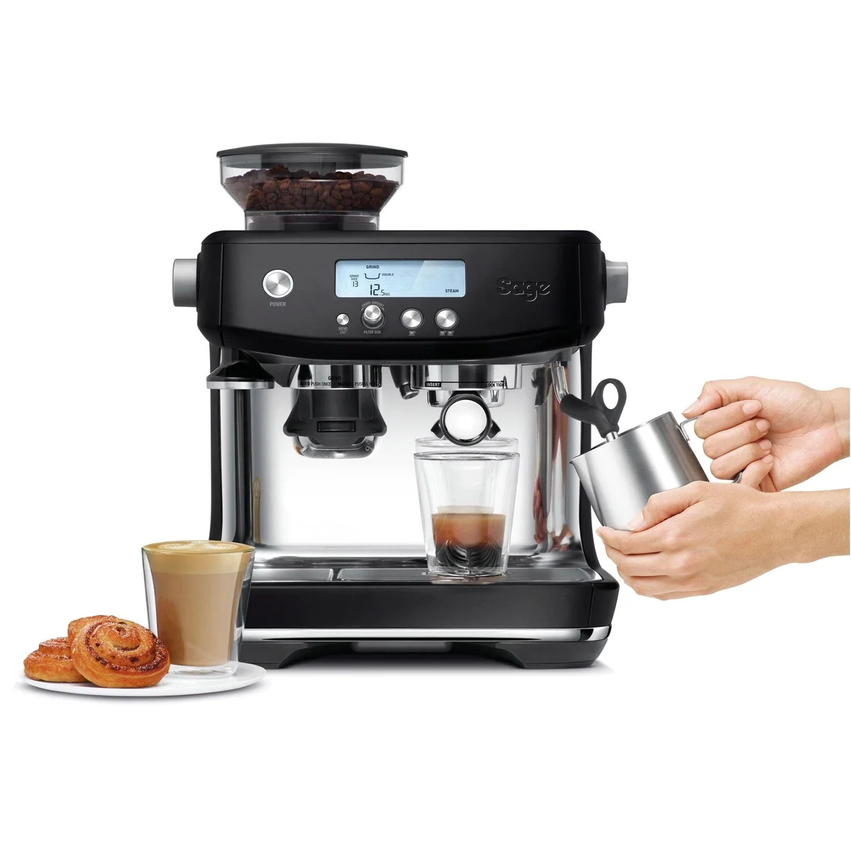 Sage The Barista Pro SES878BTR4EEU1, perfekter Milchschaum, integriertes Kegelmahlwerk, präzise Temperaturkontrolle 3