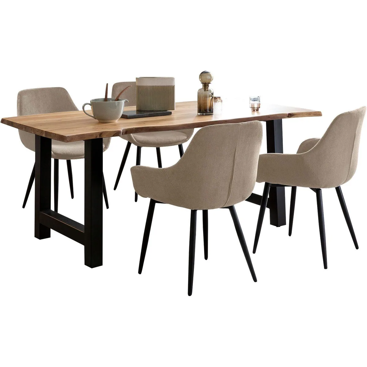 SalesFever Essgruppe, stilvolles 5-teiliges Set, aus massivem Akazienholz 2