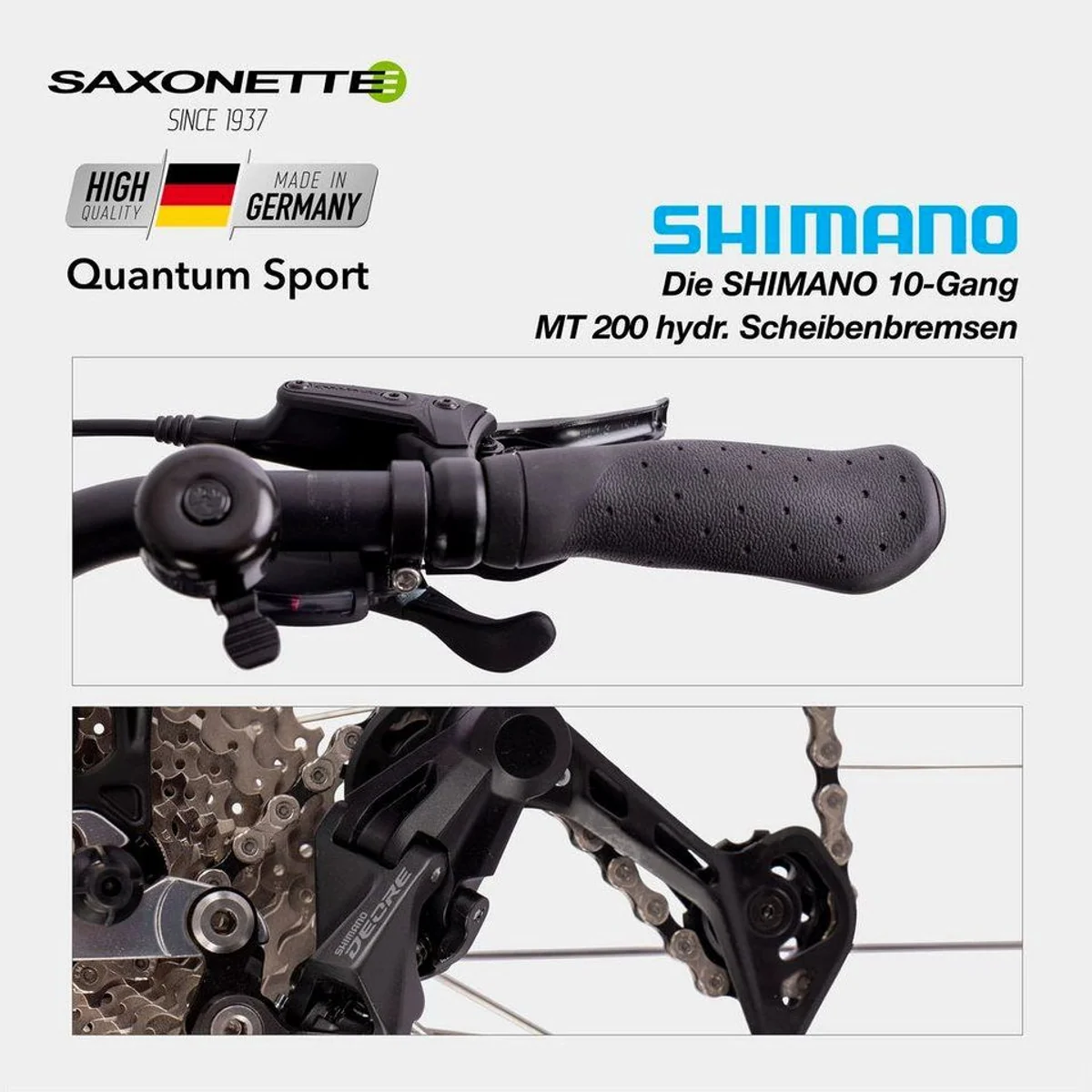 SAXONETTE Quantum Sport E-Bike, 250 W Mittelmotor, 540 Wh Akku, Shimano 10 Gang 3