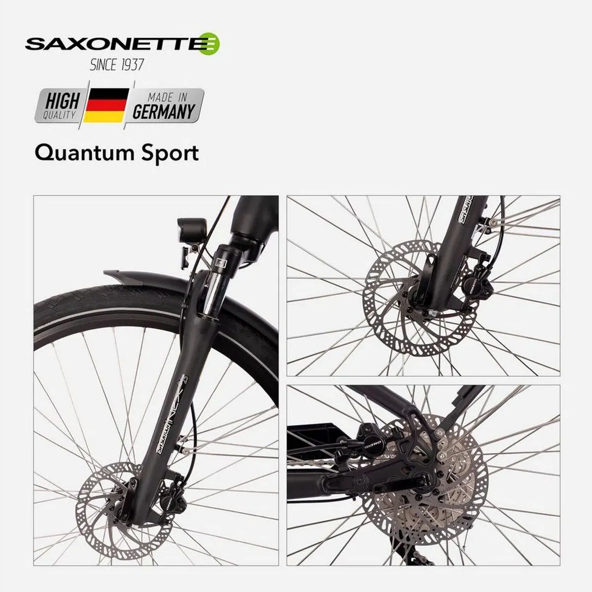SAXONETTE Quantum Sport E-Bike, 250 W Mittelmotor, 540 Wh Akku, 10 Gang Shimano 3