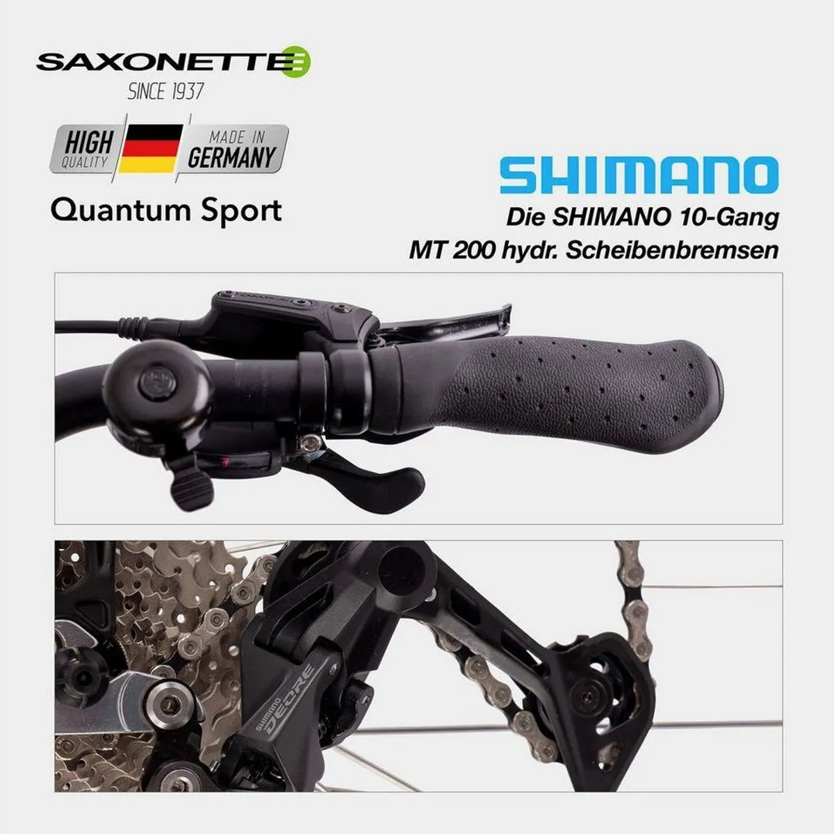 SAXONETTE Quantum Sport E-Bike, 250 W Mittelmotor, 540 Wh Akku, 10 Gang Shimano 5