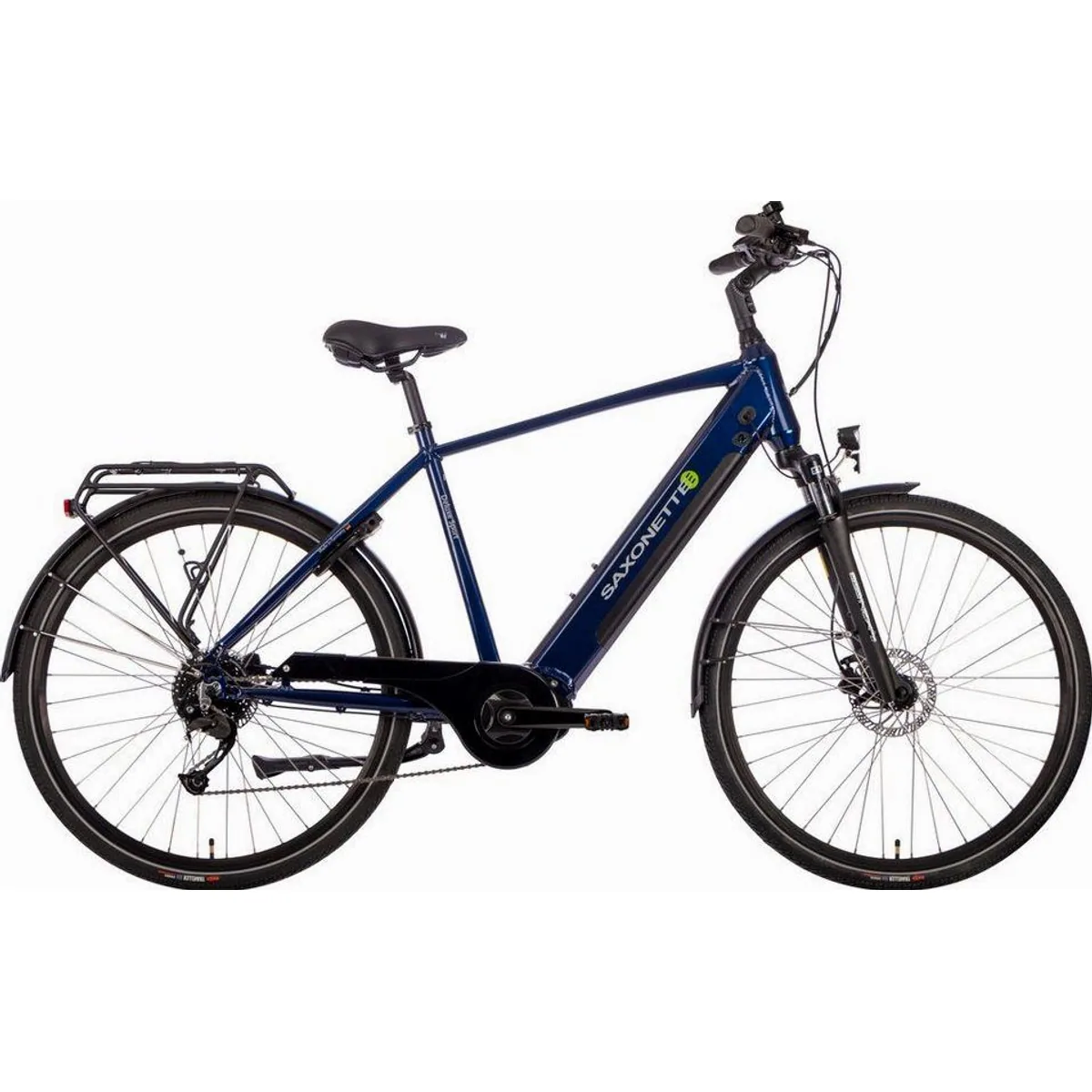 SAXONETTE E-Bike Cityrad Deluxe Sport, 9-Gang Shimano Alivio, kraftvoller Mittelmotor — für entspannte Fahrten