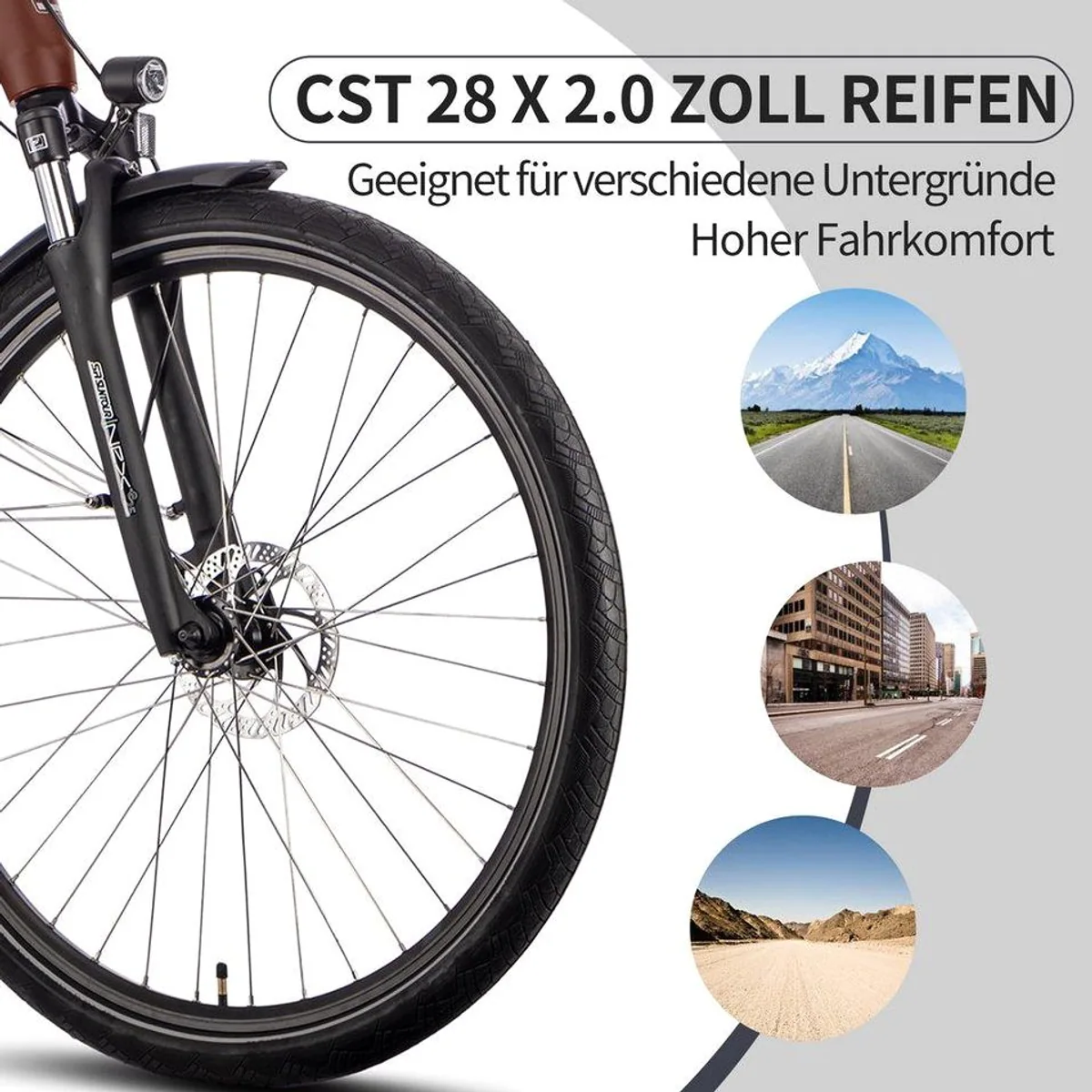SAXXX E-Bike Cityrad 28 Zoll, 80Nm Mittelmotor, Shimano Deore 10 Gang 2