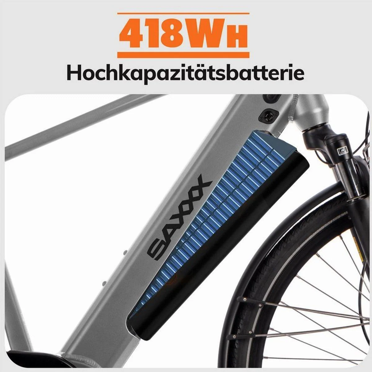 SAXXX E-Bike Cityrad 28 Zoll, 100km Reichweite, 70Nm Mittelmotor, 9-Gang Shimano 3