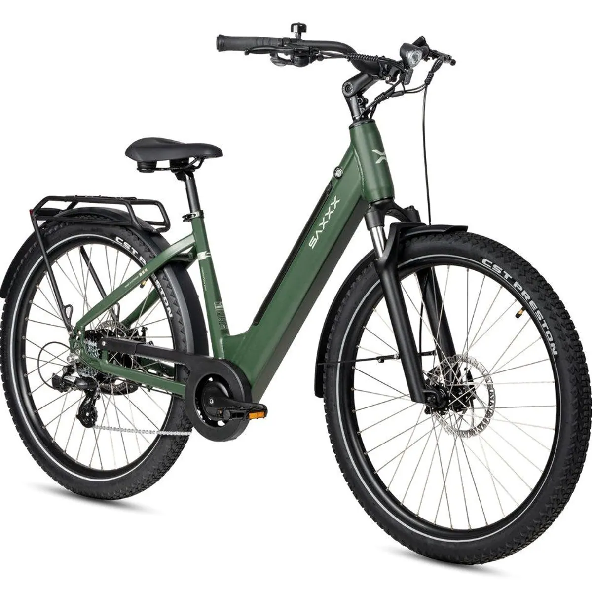 SAXXX E-Bike Cityrad, 250 W Motor, 468 Wh Akku, 7-Gang Shimano — komfortabel, sicher, praktisch