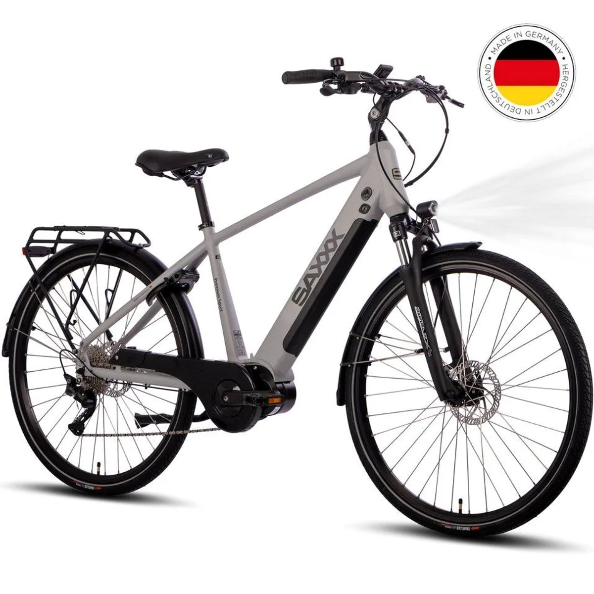 SAXXX E-Bike Trekkingrad 28 Zoll, 90 Nm Mittelmotor, 110 km Reichweite