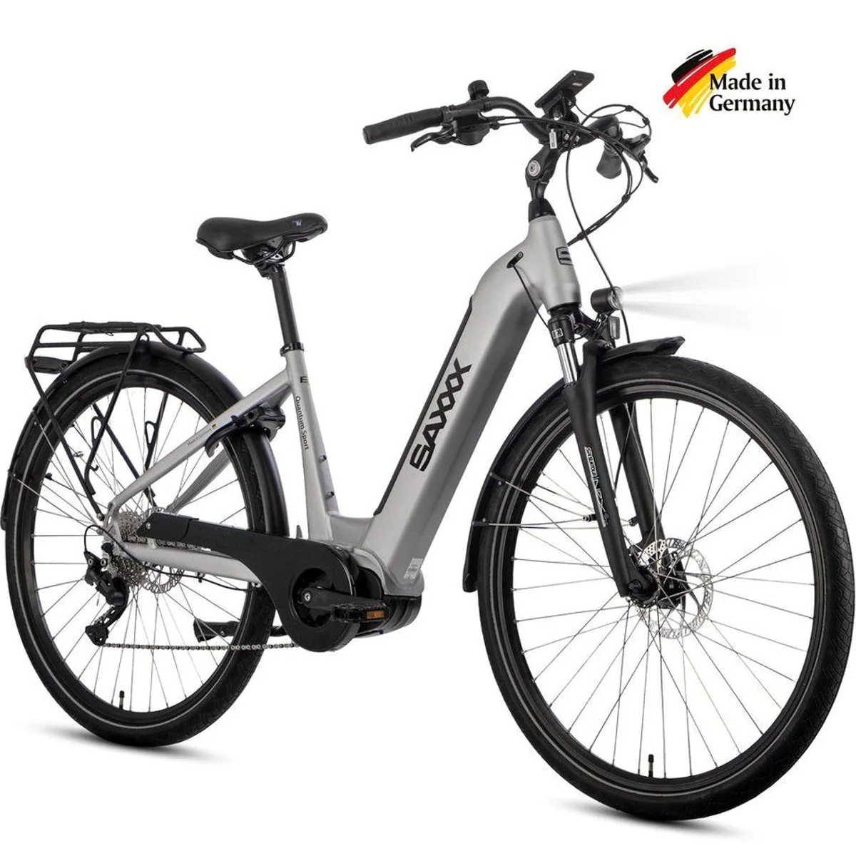 SAXXX E-Bike Trekkingrad 28 Zoll, 100 km Reichweite, hydraulische Scheibenbremsen