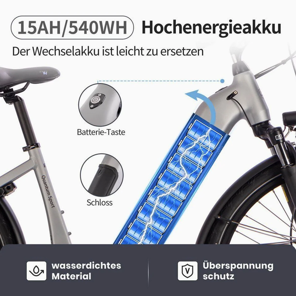 SAXXX E-Bike Trekkingrad 28 Zoll, 100 km Reichweite, hydraulische Scheibenbremsen 3