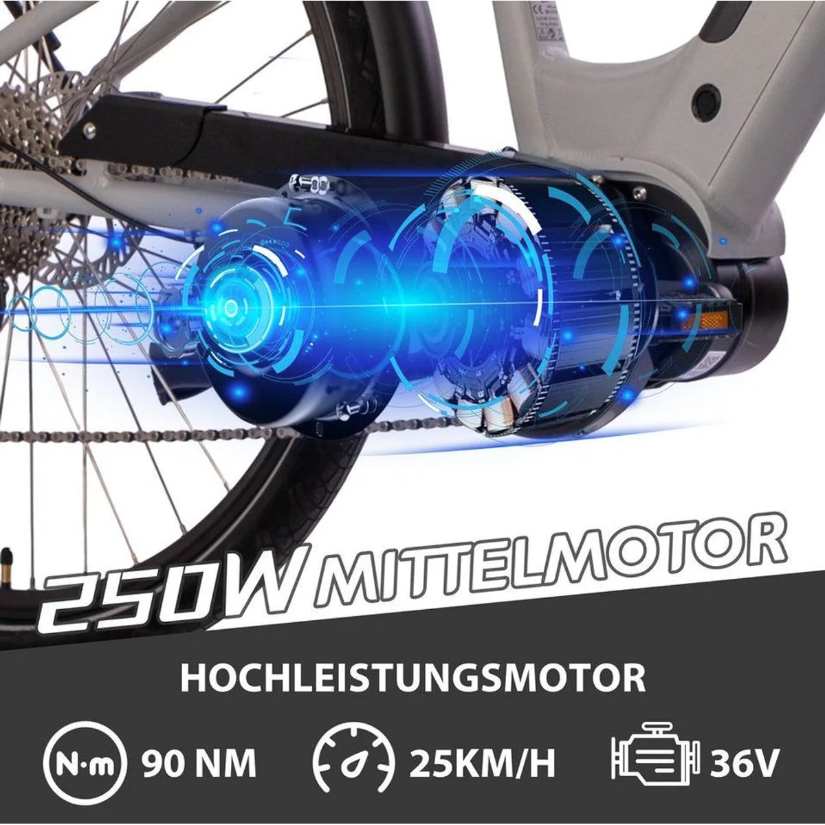 SAXXX E-Bike Trekkingrad 28 Zoll, 10 Gang SHIMANO Deore, abnehmbarer Akku, komfortable Sitzposition 2