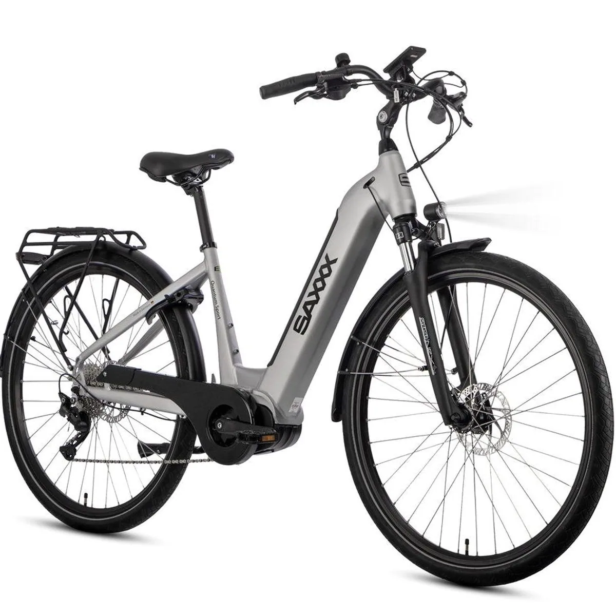 SAXXX E-Bike Trekkingrad 28 Zoll, kraftvoller Mittelmotor, 100 km Reichweite, hydraulische Scheibenbremsen