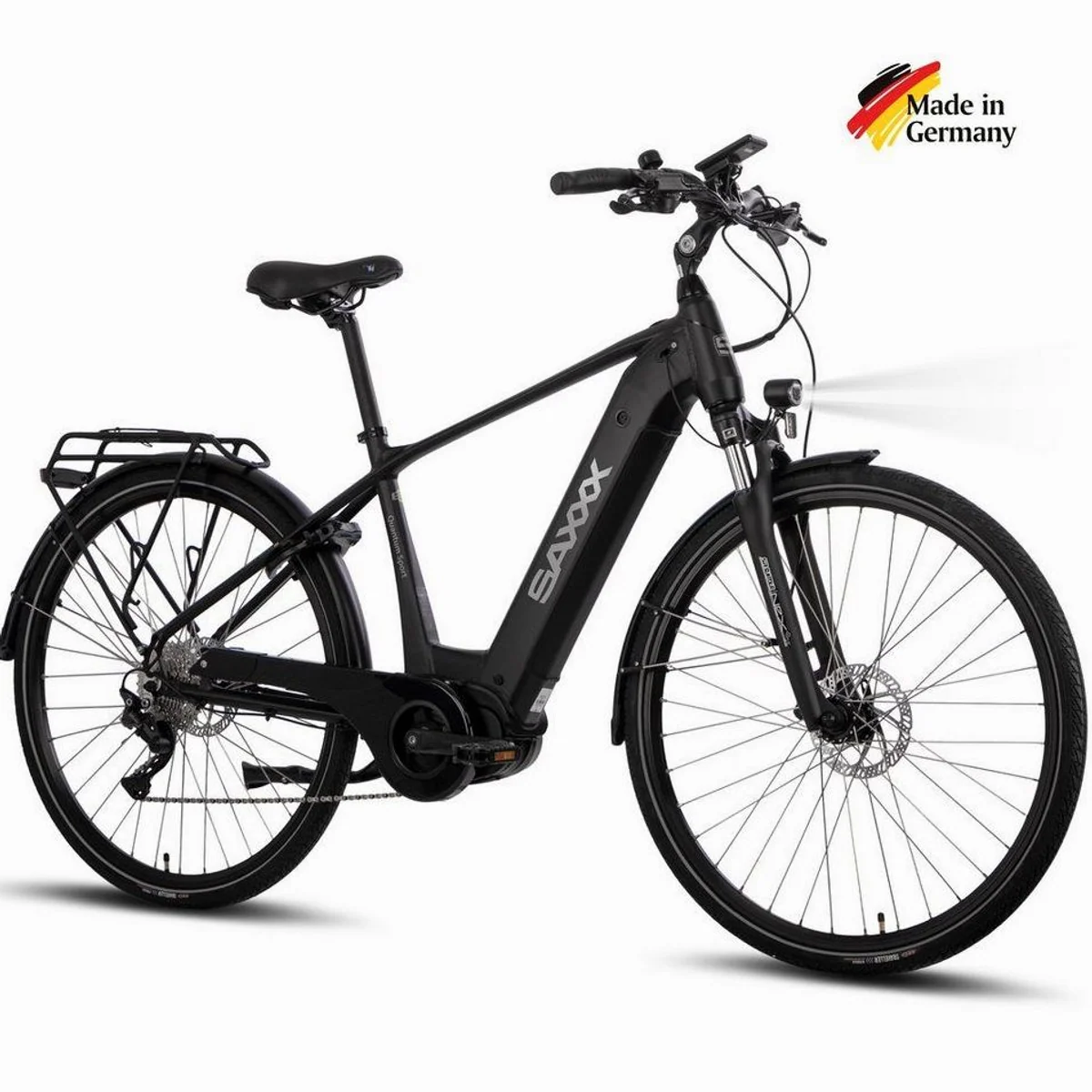 SAXXX E-Bike Trekkingrad 28 Zoll, kraftvoller 250W Mittelmotor, 540Wh Akku, hydraulische Scheibenbremsen
